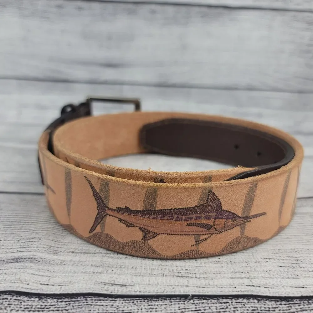 Cattamarra Swordfish Leather Jean Belt Size 32